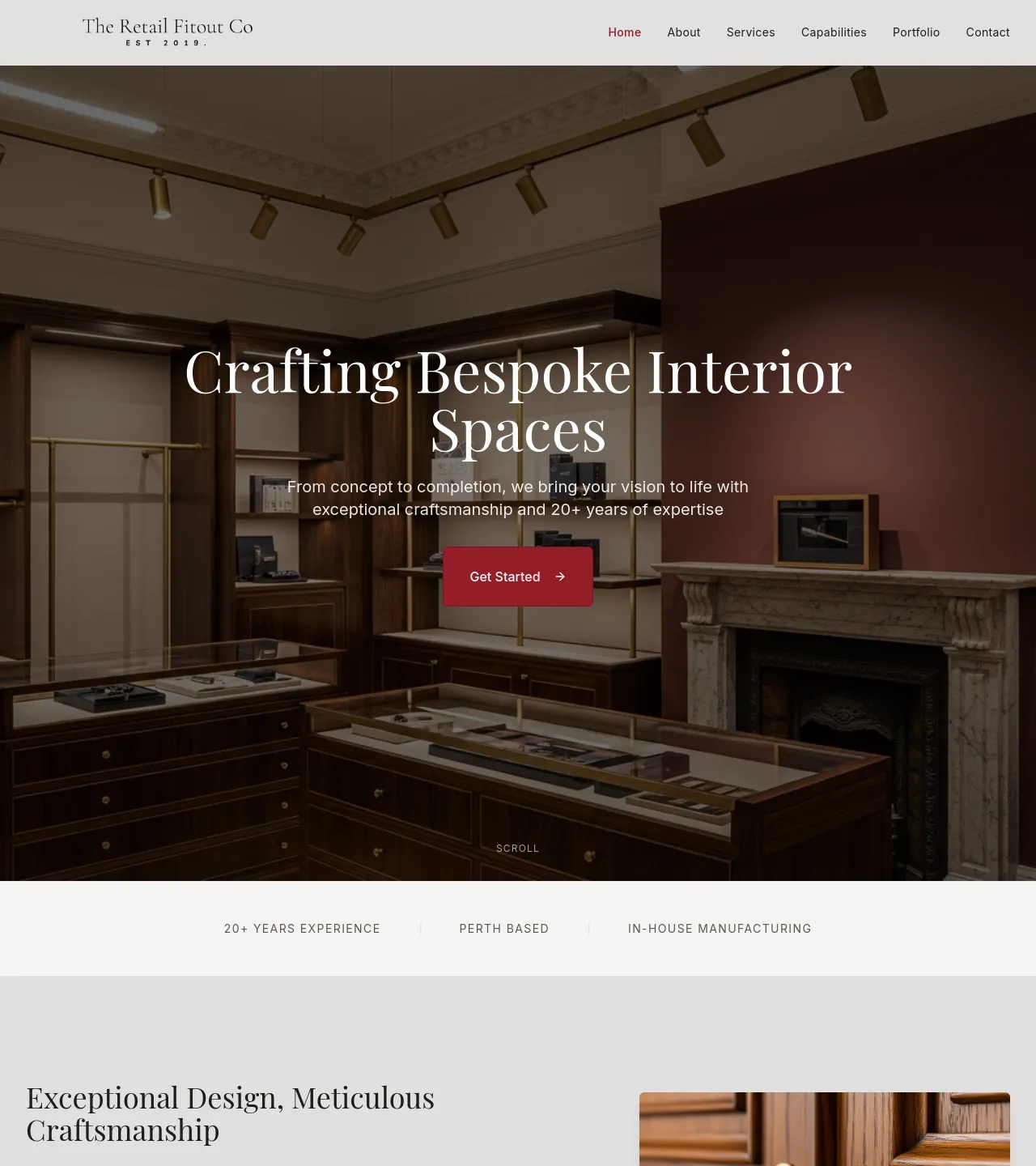 The Retail Fitout Co — Perth shopfitters portfolio website.